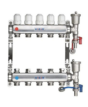 Колл. группа без. расх. 1"х3 вых. НЕРЖ узел коллекторн. концевой VIEIR
